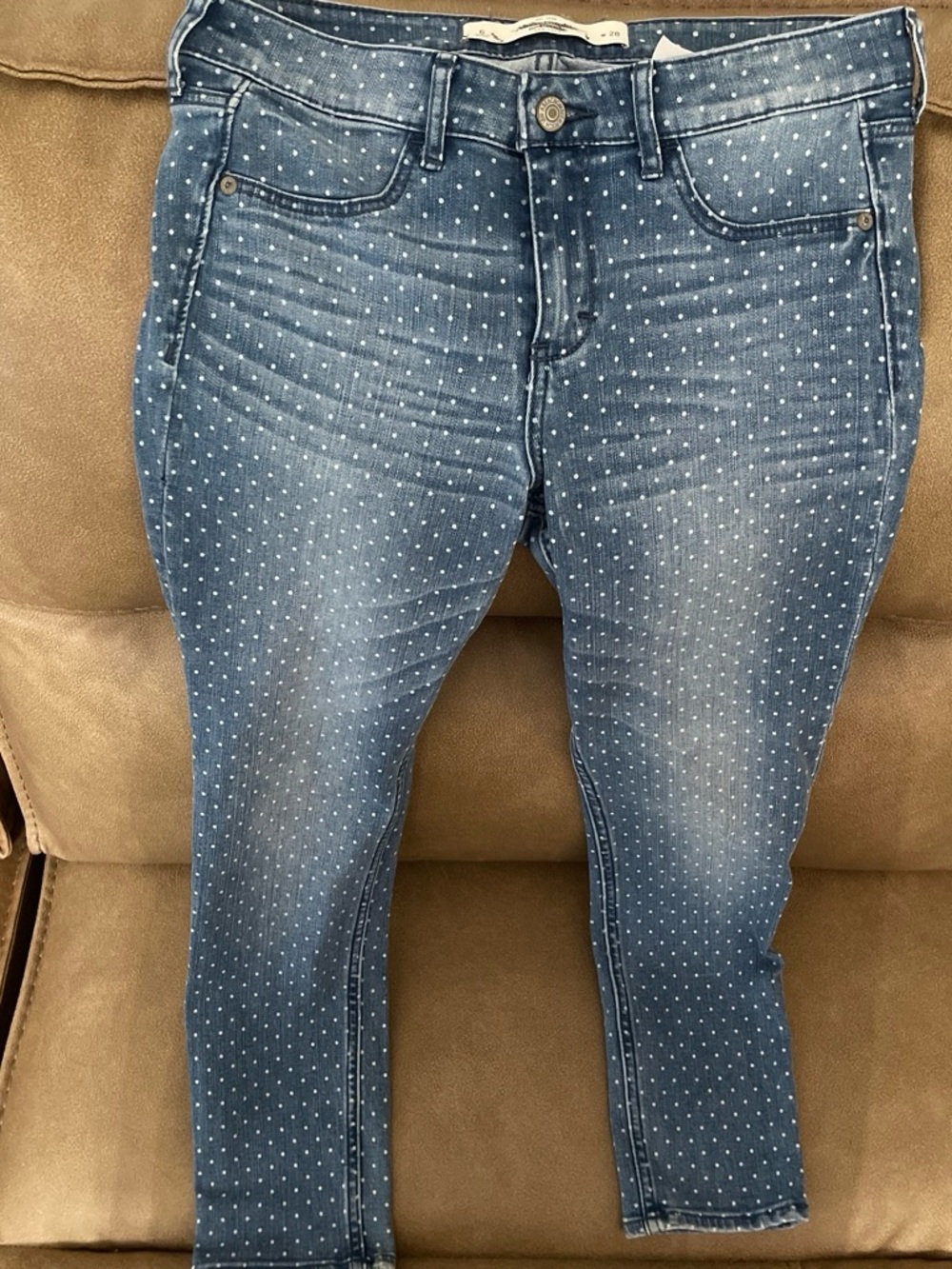Abercrombie & Fitch Blue Polka Dot Jeans